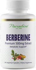Extracto de Berberina 500 mg – Paradise Herbs, 180 Cápsulas Vegetales