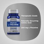 Piping Rock L-Theanine 200mg, 60 Capsules, Double Strength, Non-GMO, Gluten Free