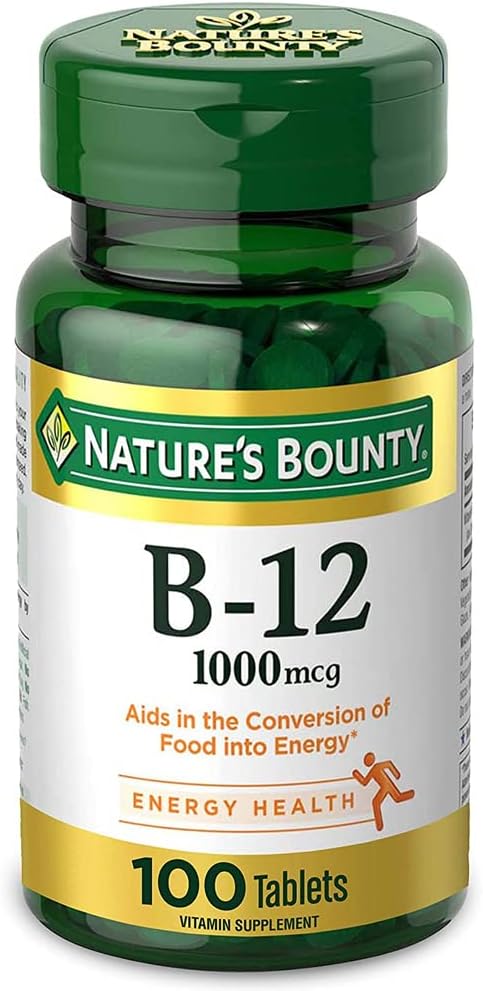 Nature's Bounty Vitamina B12 1000 mcg, 100 Comprimidos (Pack de 2)