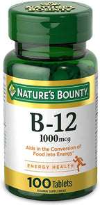 Nature's Bounty Vitamina B12 1000 mcg, 100 Comprimidos (Pack de 2)