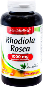 Rhodiola Rosea 1000mg 180 Cápsulas - Suplemento Adaptógeno de Alta Absorción