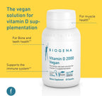 Biogena Vitamina D3 2000 UI Vegana - Complemento Alimenticio con Vitamina D de Líquenes - 60 Cápsulas