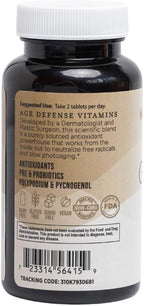 Inner Glow Age Defense Vitamins - Antioxidant Skin Support, Polypodium Leucotomos Formula, Vegan, Gluten-Free - 60 Cápsulas