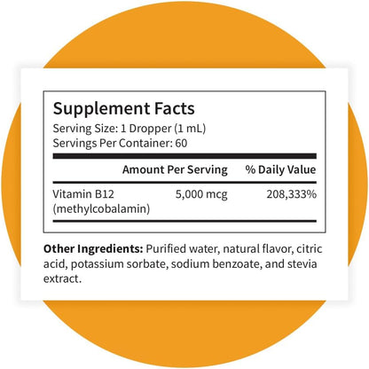 Pattern Wellness Vitamina B12 5000 mcg Gotas – Individuos con fatiga o bajos niveles de energía: La B12 contribuye – Image 9