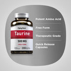 Piping Rock Taurina 500mg - 200 Cápsulas - Aminoácido Libre