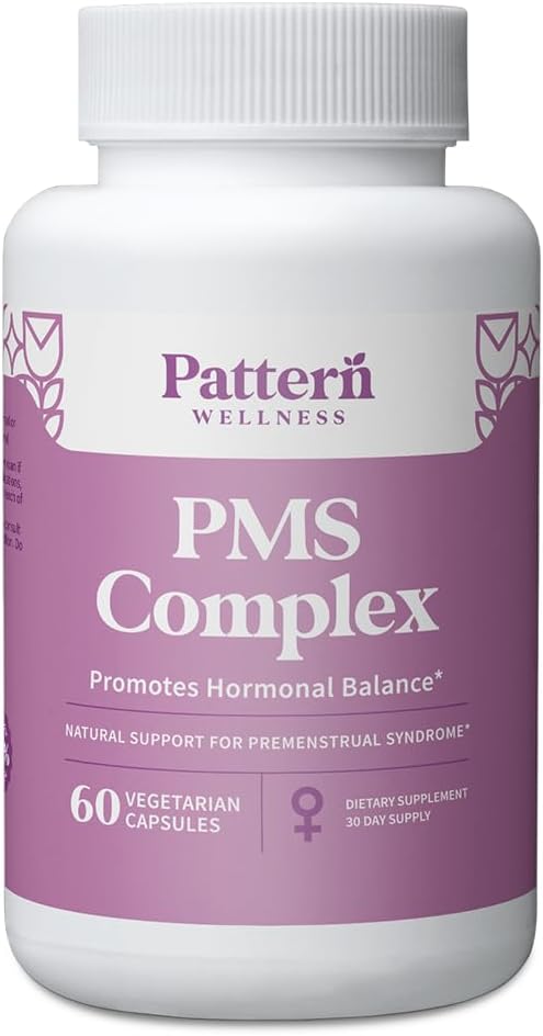 Pattern Wellness PMS Complex – Apoyo para el Bienestar del Ciclo Mensual con Vitamina B6, Magnesio y Extractos Herbales – 60 Cápsulas Veganas