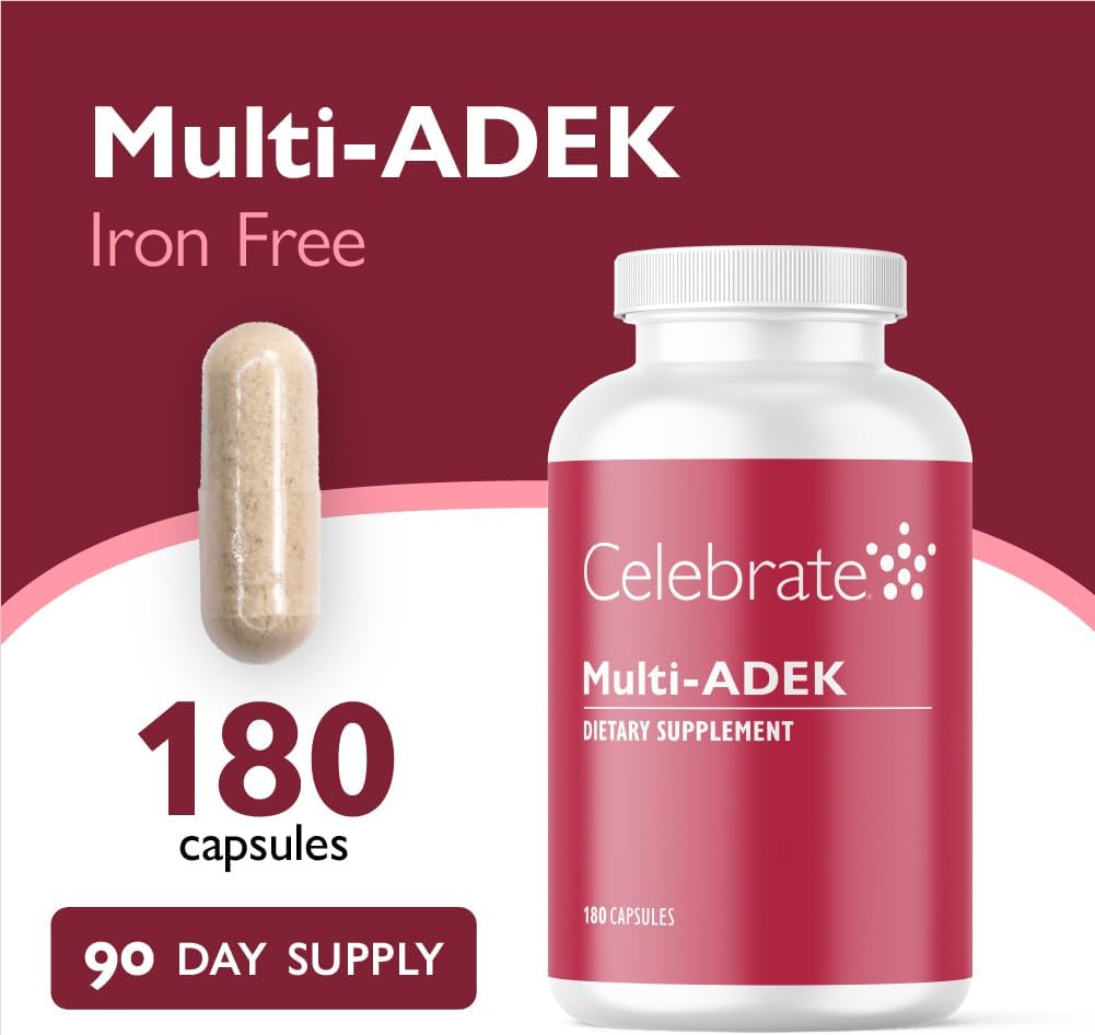 Celebrate Multi ADEK Bariatric Multivitamin without Iron - 180 Vegetable Capsules (3 Month Supply)