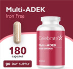 Celebrate Multi ADEK Bariatric Multivitamin without Iron - 180 Vegetable Capsules (3 Month Supply)