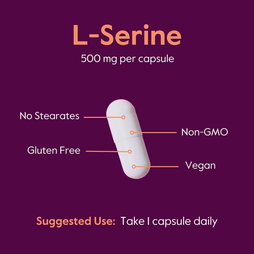 BESTVITE L-Serina 500mg (120 Cápsulas Vegetarianas) - Sin Estearatos - Vegano - No Transgénico - Sin Gluten