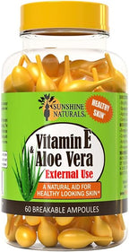 Sunshine Naturals Crema Hidratante de Vitamina E y Aloe Vera – 60 Viales (Paquete de 3)