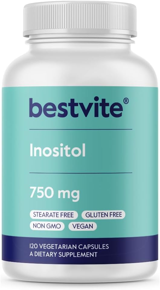 BESTVITE Inositol 750 mg como Myo Inositol - 120 Cápsulas Vegetarianas