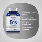 Piping Rock DMG (B-15) Suplemento, 150 mg, 180 Cápsulas - Dimetilglicina HCl, No-GMO, Sin Gluten