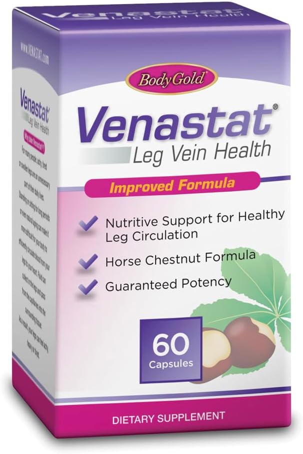 Body Gold Venastat – Suplemento para la salud venosa y circulación, 105 cápsulas veganas