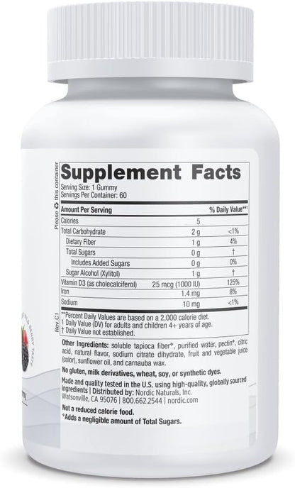 Nordic Naturals Gominolas de Vitamina D3 sin – Contribuye al mantenimiento de los niveles normales de calcio en – Image 2