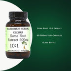 Barlowe's Herbal Elixirs Extracto de Raíz de Suma - Pfaffia Paniculata 10:1 - 500 mg por Cápsula - 60 Cápsulas Veganas