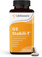 LifeSeasons GS Stabili-T - Suplemento para el Apoyo al Azúcar en Sangre - Circulación y Visión Saludables - con Cromo, Canela, Gymnema, Arándano y Ácido Alfa Lipoico - 90 Cápsulas