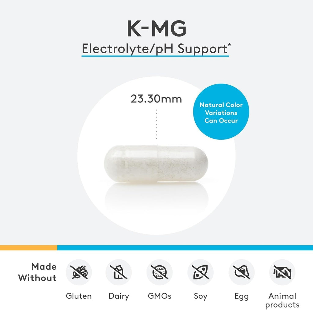 XYMOGEN K-Mg Citrate - Potasio y Magnesio Citrato - Electrolitos, Función Muscular y Nerviosa - Vegano, Sin Gluten y Sin OMG - 60 Cápsulas