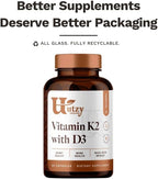 Vitamina D3+K2 5000 UI 45 mcg MenaQ7 | Utzy Naturals