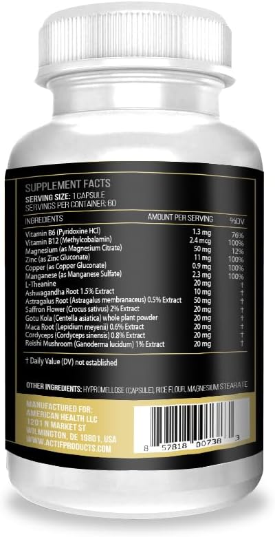ACTIF Adaptogen Mega Support – 14 Factores Avanzados para Energía y Claridad, 60 Cápsulas