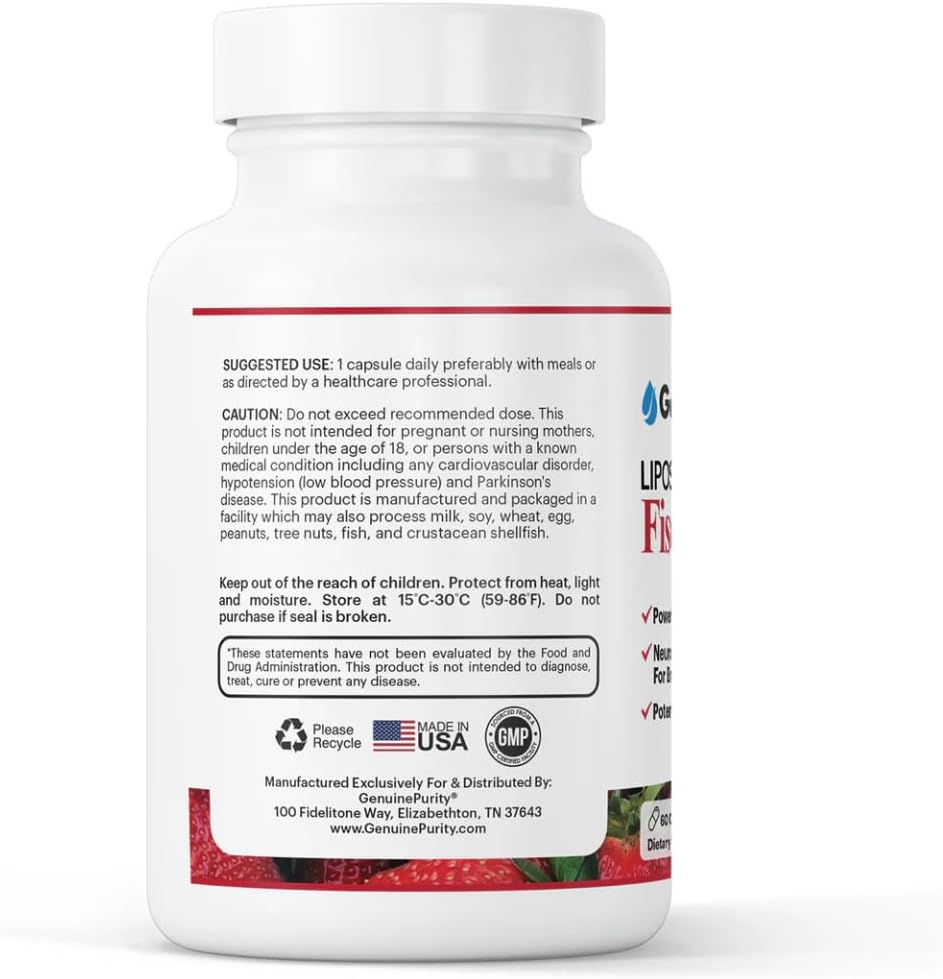 GenuinePurity Liposomal Fisetin 150mg — 60 Cápsulas Veganas para la Salud Celular, Defensa Antioxidante y Bienestar Cognitivo