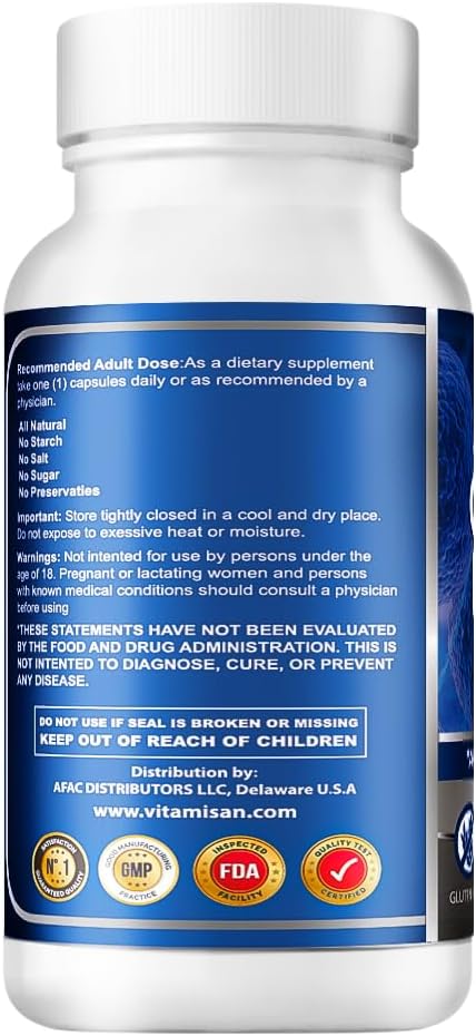 VITAMISAN Celulas Madres AFA Cápsulas de Alga Azul Verde, 60 cápsulas (Pack de 8)
