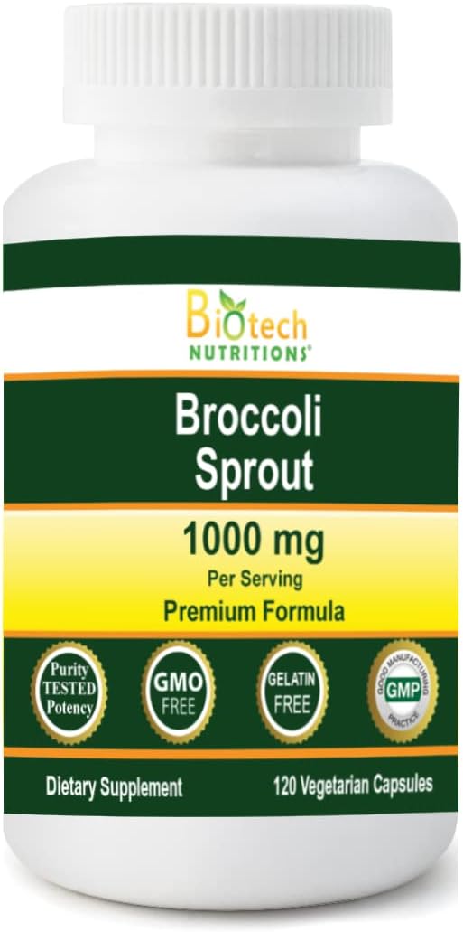 Biotech Nutritions Broccoli Sprout 1000 mg Serving 120 Vegetable Capsules