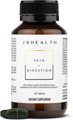 JSHealth Skin and Digestion Formula – Complemento para piel y digestión con Zinc, Bardana y Cúrcuma (60 Comprimidos)