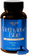 I Am Joy co. Cápsulas de Azul de Metileno (Grado Farmacéutico USP) con NAC, Vitamina C y Remolacha - 60 Cápsulas