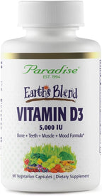 Paradise Herbs Earth's Blend Vitamin D3 con Base de Superfoods - 90 Cápsulas Vegetarianas