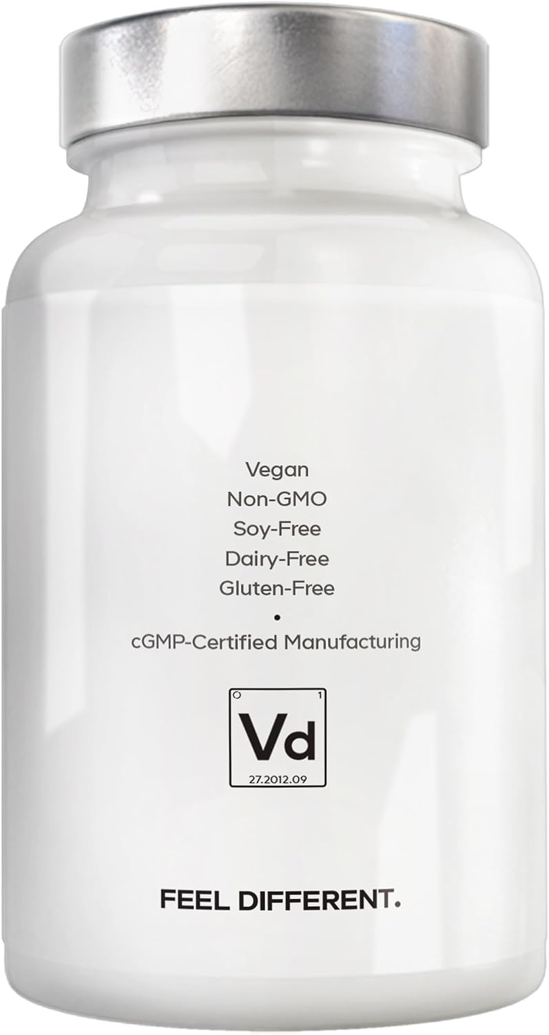 Amen Vitamina D3, K2 y Zinc con Mezcla de Frutas Orgánicas - 5000 UI D3, 90 mcg K2, 30 mg Zinc - Vegano, Non-GMO - 60 Cápsulas