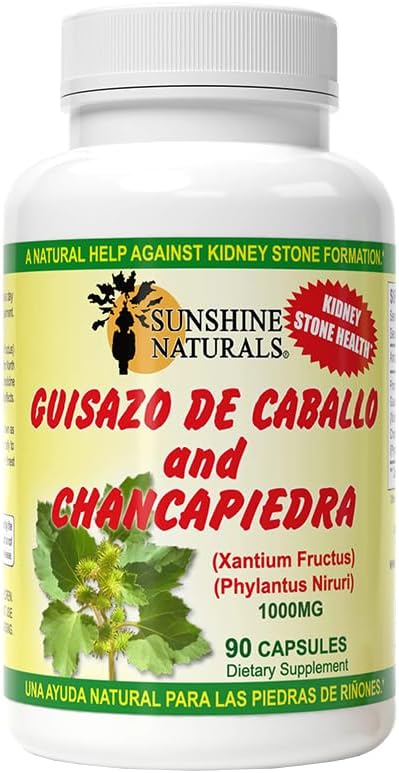 Sunshine Naturals Chanca Piedra con Guisazo de Caballo - 1000 mg - 180 Cápsulas (Pack de 2)