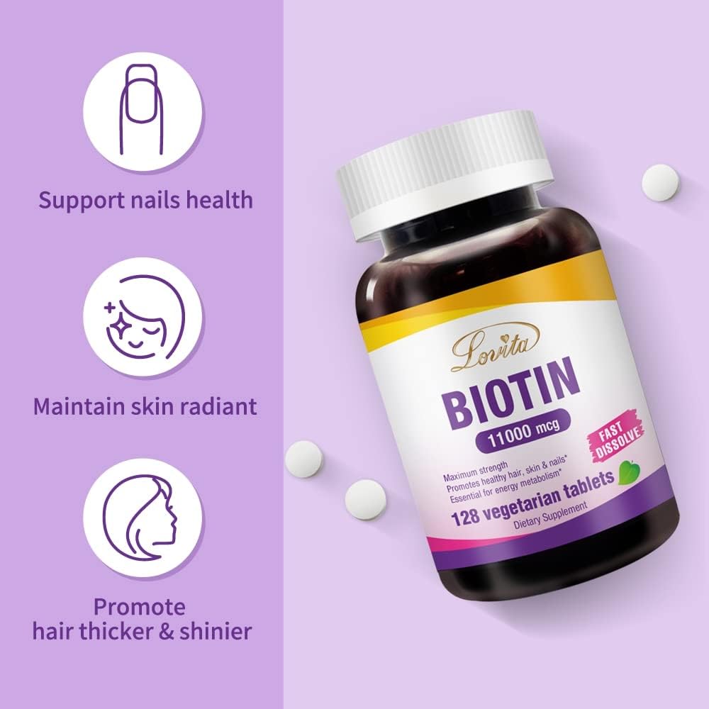 LOVITA Biotina 11000mcg - 384 Comprimidos Veganos de Disolución Rápida