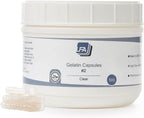 Cápsulas Vacías Tamaño 2 - Gelatina Transparente - 500 Unidades - Se Adaptan a Bandeja de Relleno - Cápsulas de Gelatina de Res Fáciles de Cerrar para Suplementos en Polvo DIY - Certificadas Halal
