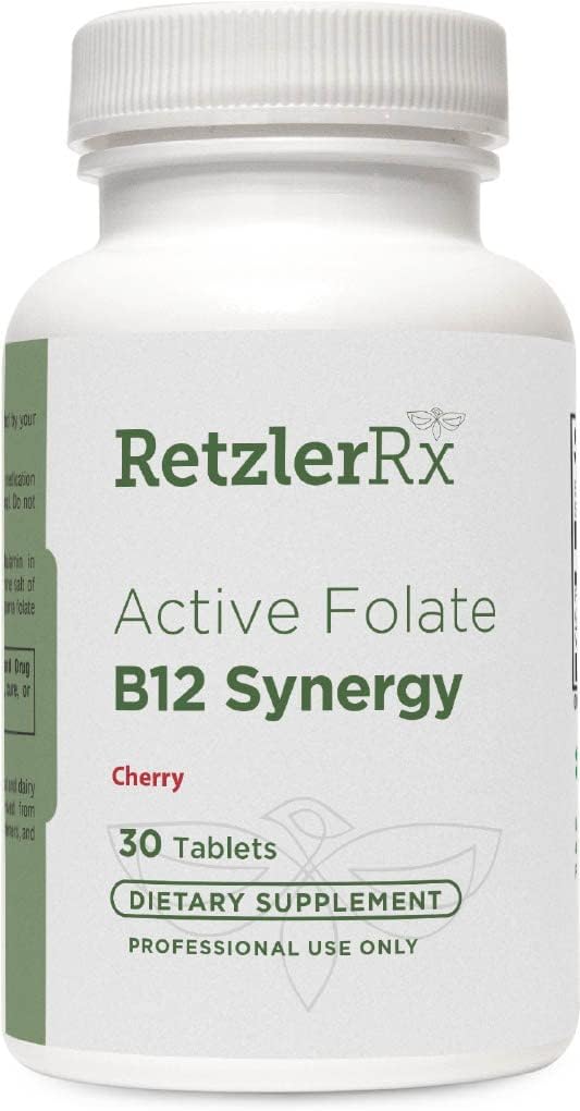 HormoneSynergy RetzlerRx® Pastilla de Sinergia de Folato Activo B12 - B12 Metilada y Folato Activo - 2500 mcg B12 + 1700 mcg 5-MTHF