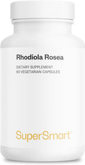 Supersmart Rhodiola Rosea 600mg al Día (Alta Potencia y Patente) - Rhodiolife - Extracto Estandarizado 5% Rosavinas, 1,8% Salidrósido - No-GMO, Sin Gluten - 60 Cápsulas Vegetales