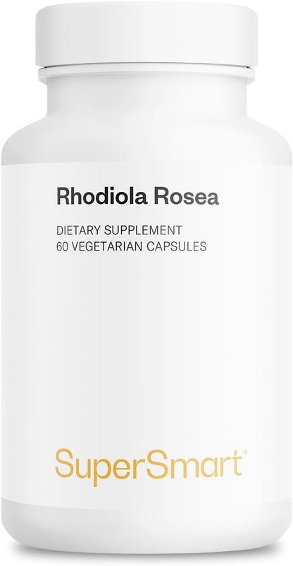 Supersmart Rhodiola Rosea 600mg al Día (Alta Potencia y Patente) - Rhodiolife - Extracto Estandarizado 5% Rosavinas, 1,8% – Image 1