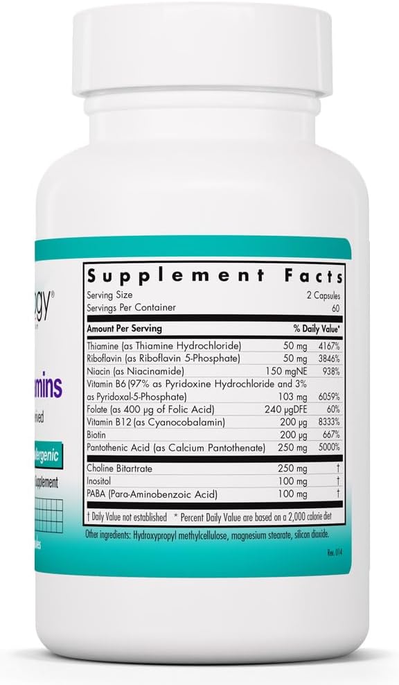 Super B Vitamins - Complejo B Completo para Energía y Metabolismo - 120 Cápsulas - Allergy Research Group
