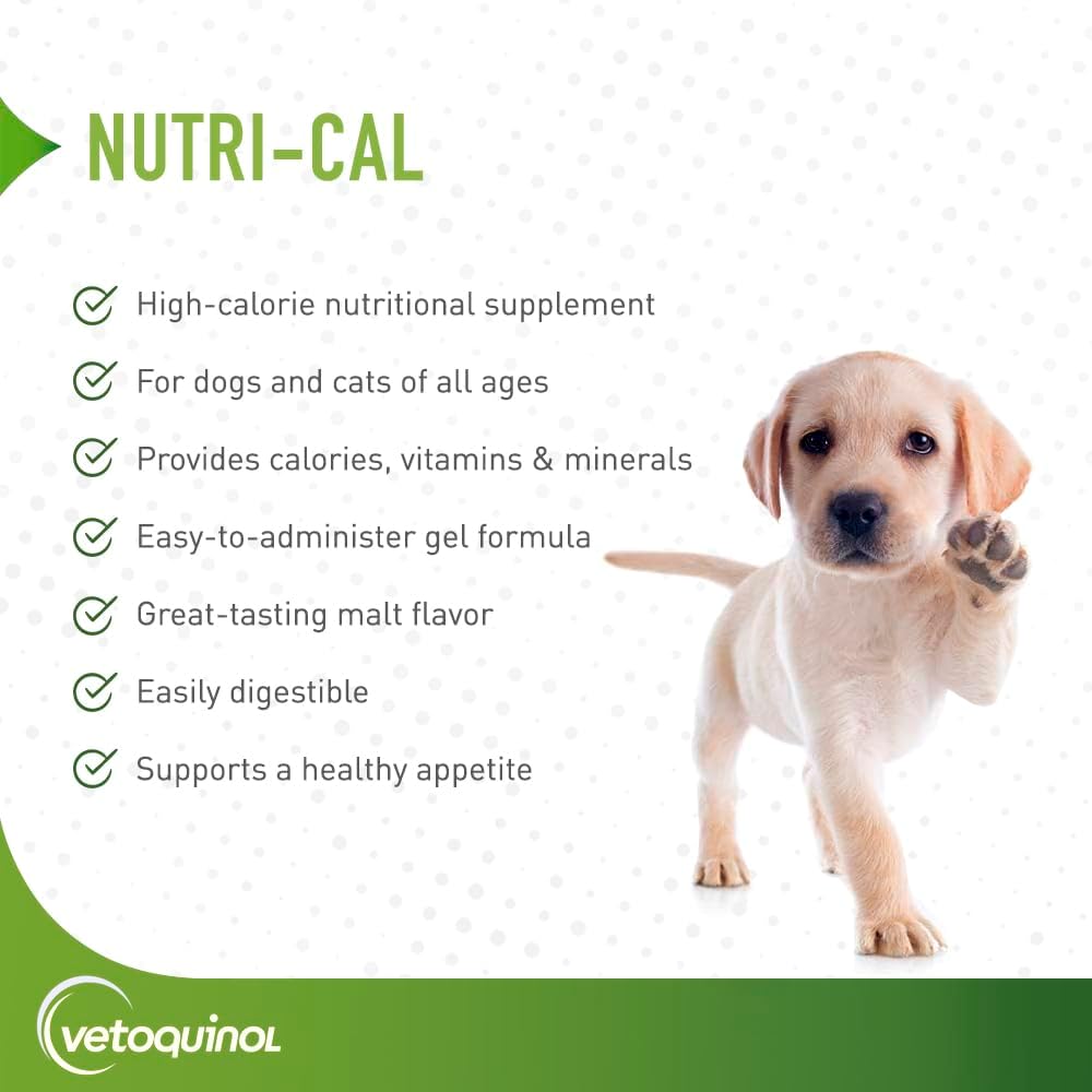 Vetoquinol Nutri-Cal - Gel Nutricional de Alto Contenido Calórico - Nutrientes Esenciales para Perros y Gatos - 4.25 oz (Paquete de 2)