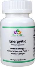 HerbSRA ENERGYAID Suplemento Antioxidante de Energía con Vitamina B6, Té Verde y CoQ10 – 120 Cápsulas Vegetarianas