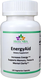 HerbSRA ENERGYAID Suplemento Antioxidante de Energía con Vitamina B6, Té Verde y CoQ10 – 120 Cápsulas Vegetarianas
