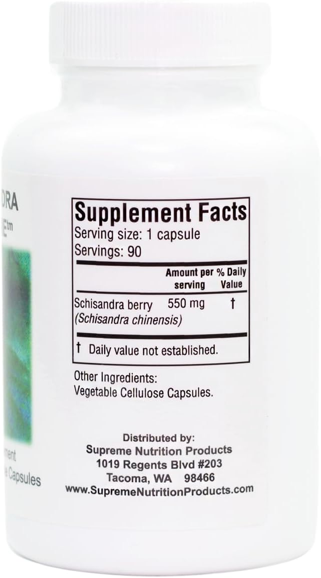Supreme Nutrition Schisandra Supreme, 90 Cápsulas Vegetarianas de Schisandra Pura