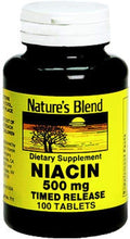 Niacina 500 mg, 100 Comprimidos – Nature's Blend