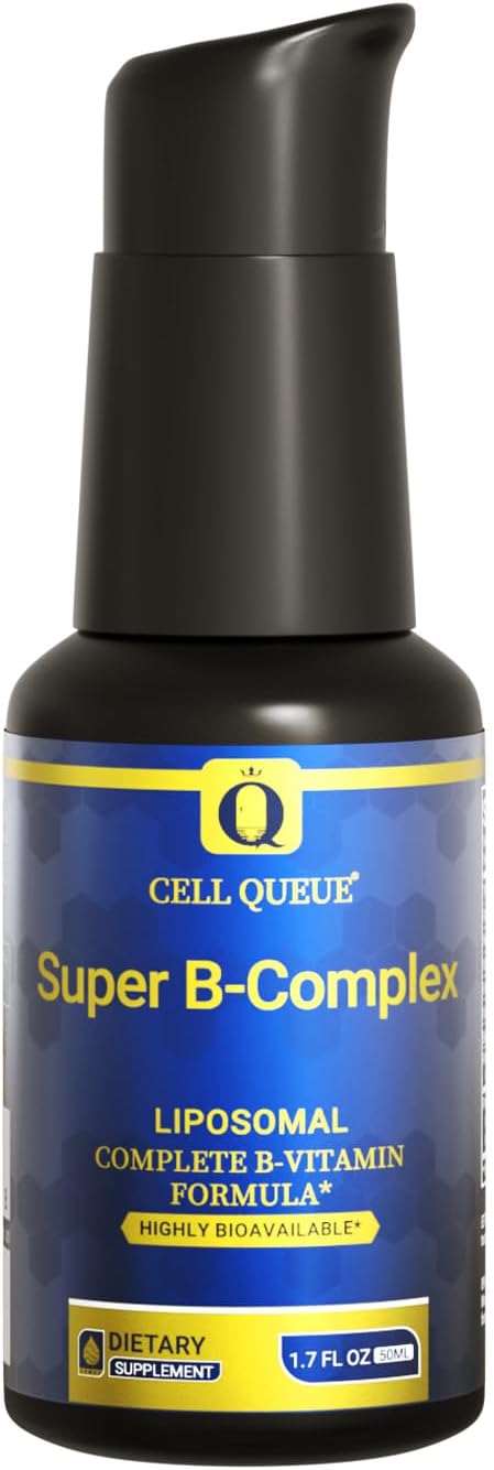 Cellqueue Complejo B Metilado Liposomal - Fórmula Activa de Vitaminas B con Metil B12, Folato, TMG y Cardo Mariano, Apoya la Energía, el Estado de Ánimo, la Cognición, el Sistema Nervioso y la Función Hepática, 50 ml