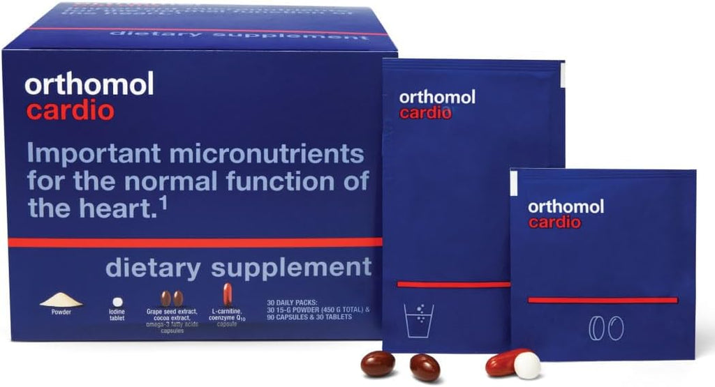 Orthomol Cardio, Suministro para 30 Días, Complemento Integral para la la Salud Cardiovascular con Nutrientes Esenciales