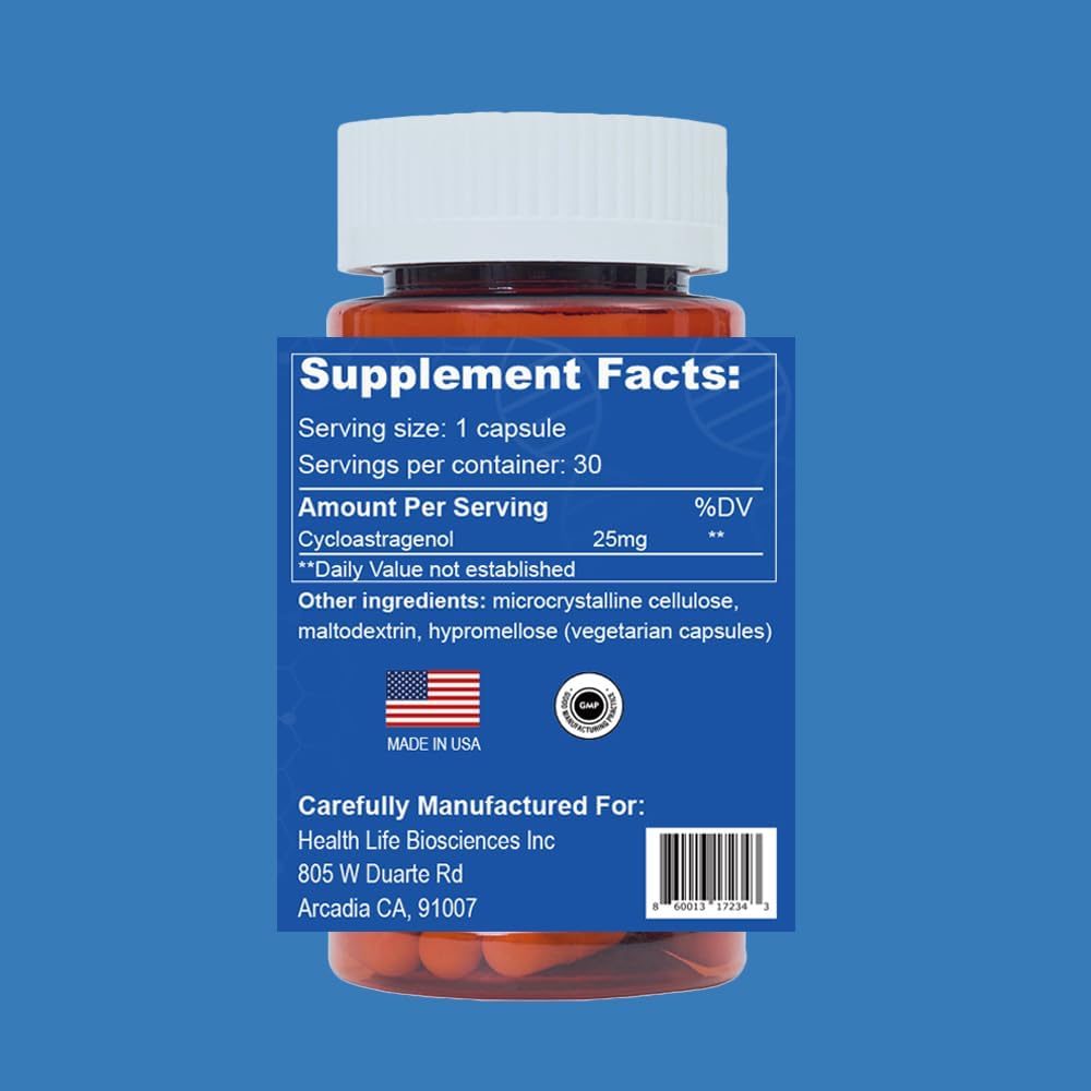 CAW Telomere Support - Cicloastragenol 25 mg - 90 Cápsulas Entéricas