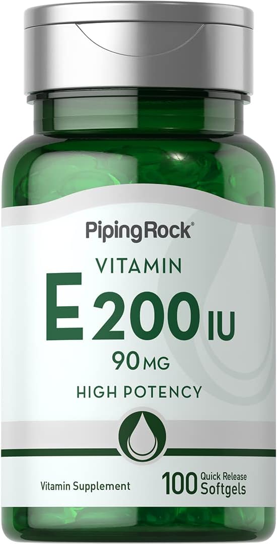 Piping Rock Vitamin E 200 IU | 90mg | 100 – Protección celular: La vitamina E contribuye a proteger las células – Image 1