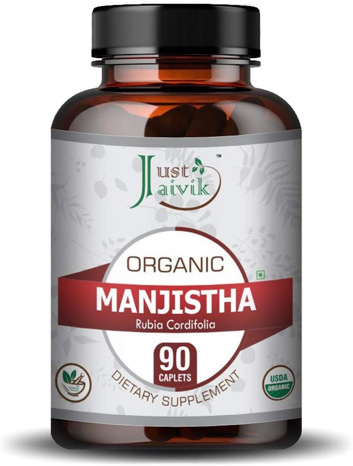 Just Jaivik Comprimidos Orgánicos de Manjistha - 750 mg (90 Comprimidos)