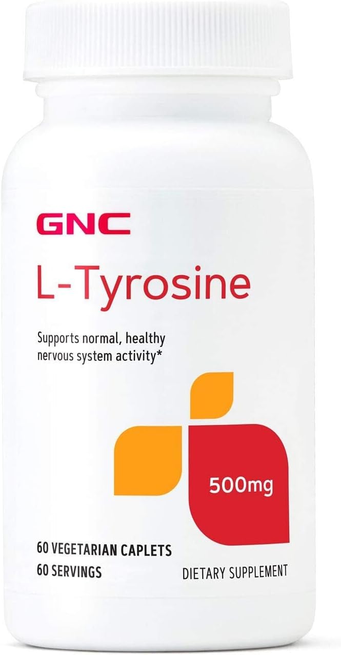 GNC L-Tirosina 500mg, 60 Comprimidos Vegetarianos
