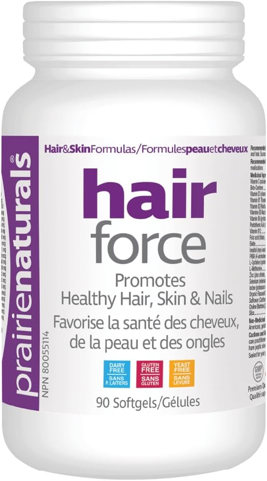 Prairie Naturals Hair Force Cápsulas Blandas, 90 Unidades