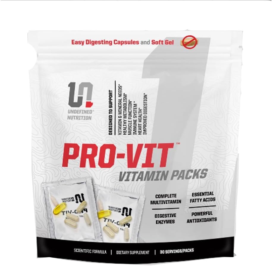 Undefined Nutrition Pro-VIT by Brian Shaw – Pack Multivitamínico Completo para Hombres y Mujeres (30 Días)